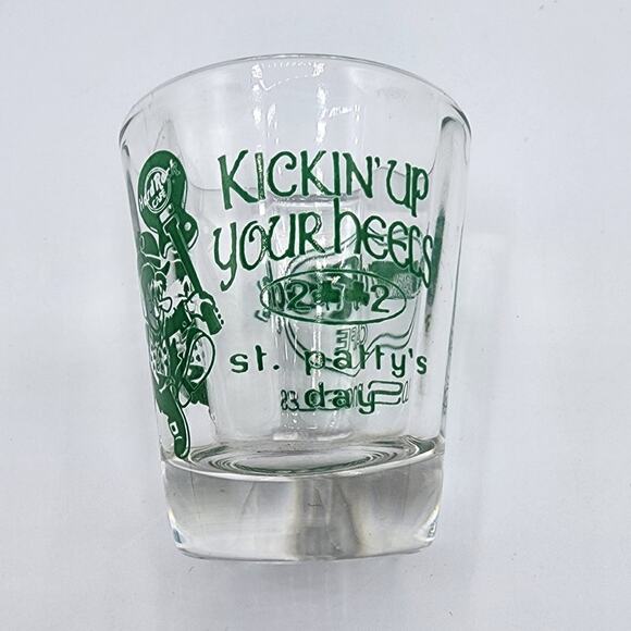 Vintage 2002 Hard Rock Cafe Los Angeles St. Patty's Day Shamrock Shot Glass - Picture 6 of 8